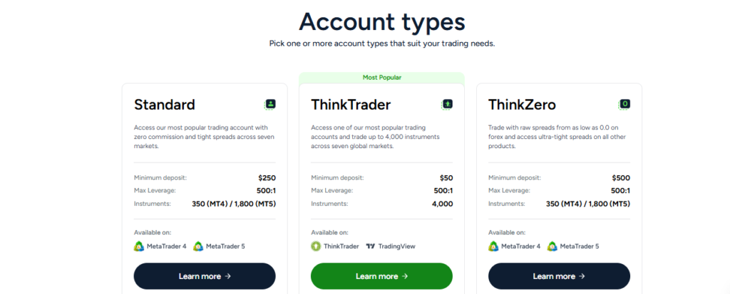 Account types
