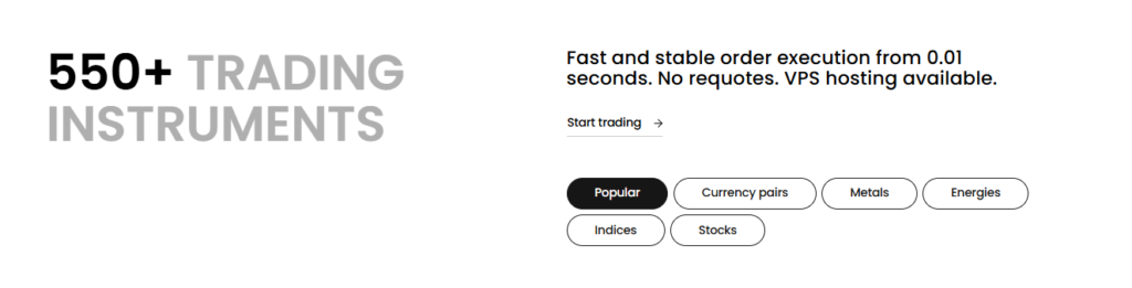Trading
instruments